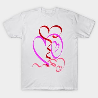 happy valentines heart for women and girlfriend T-Shirt